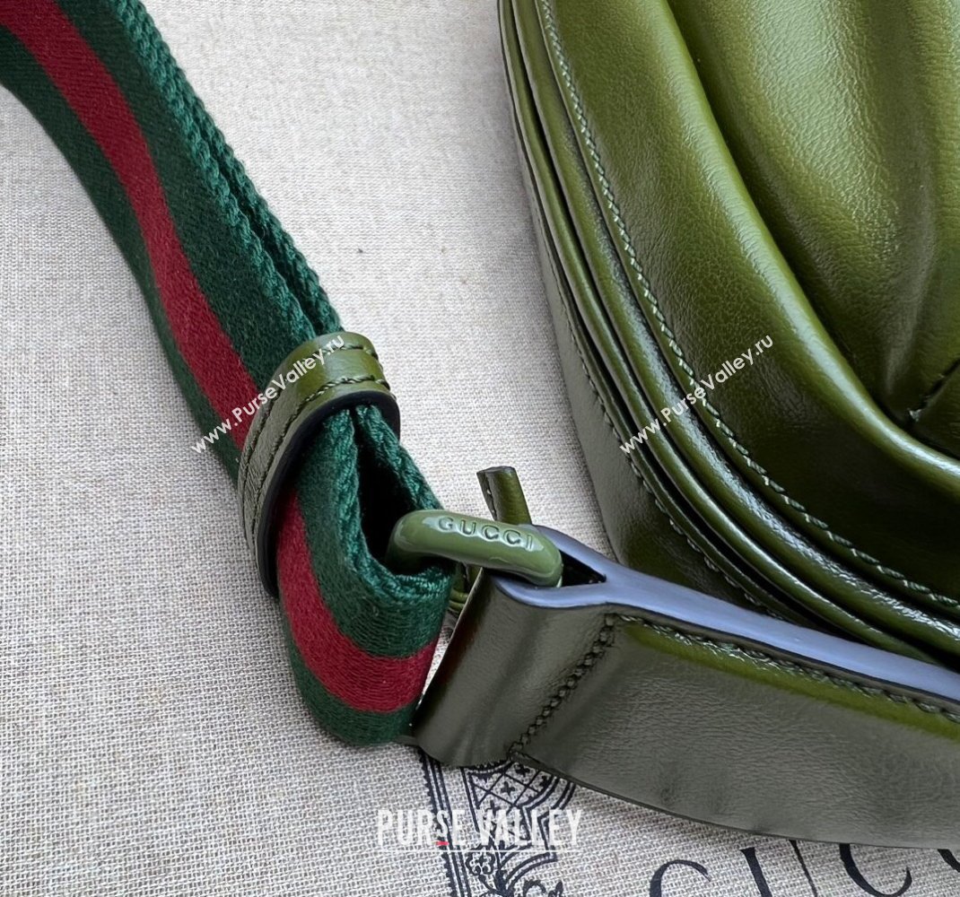 Gucci Shoulder bag with tonal Double G 725696 Leather Green 2023 (dlh-23111505)