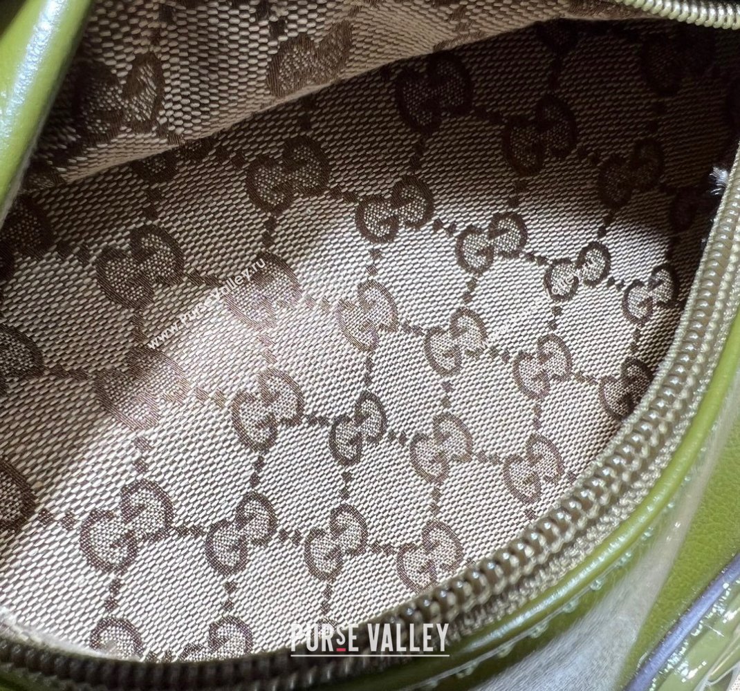 Gucci Shoulder bag with tonal Double G 725696 Leather Green 2023 (dlh-23111505)