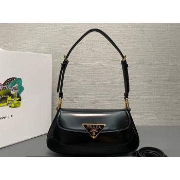 Prada Brushed leather shoulder bag 1BD345 Black 2023 (ziyin-23111608)