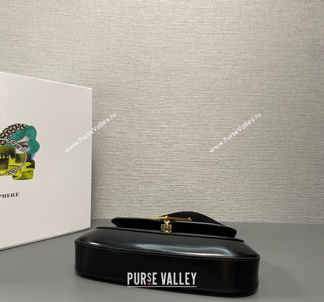 Prada Brushed leather shoulder bag 1BD345 Black 2023 (ziyin-23111608)