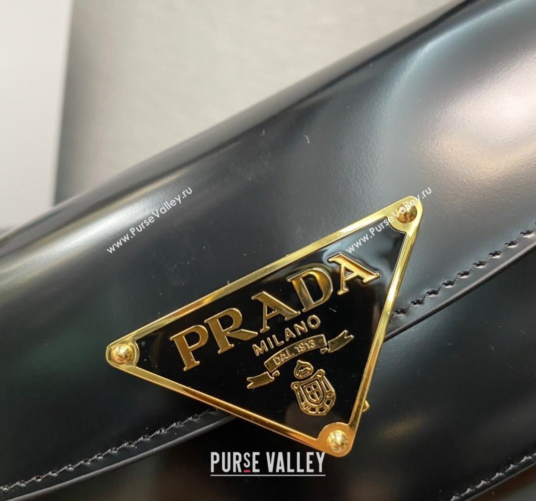 Prada Brushed leather shoulder bag 1BD345 Black 2023 (ziyin-23111608)