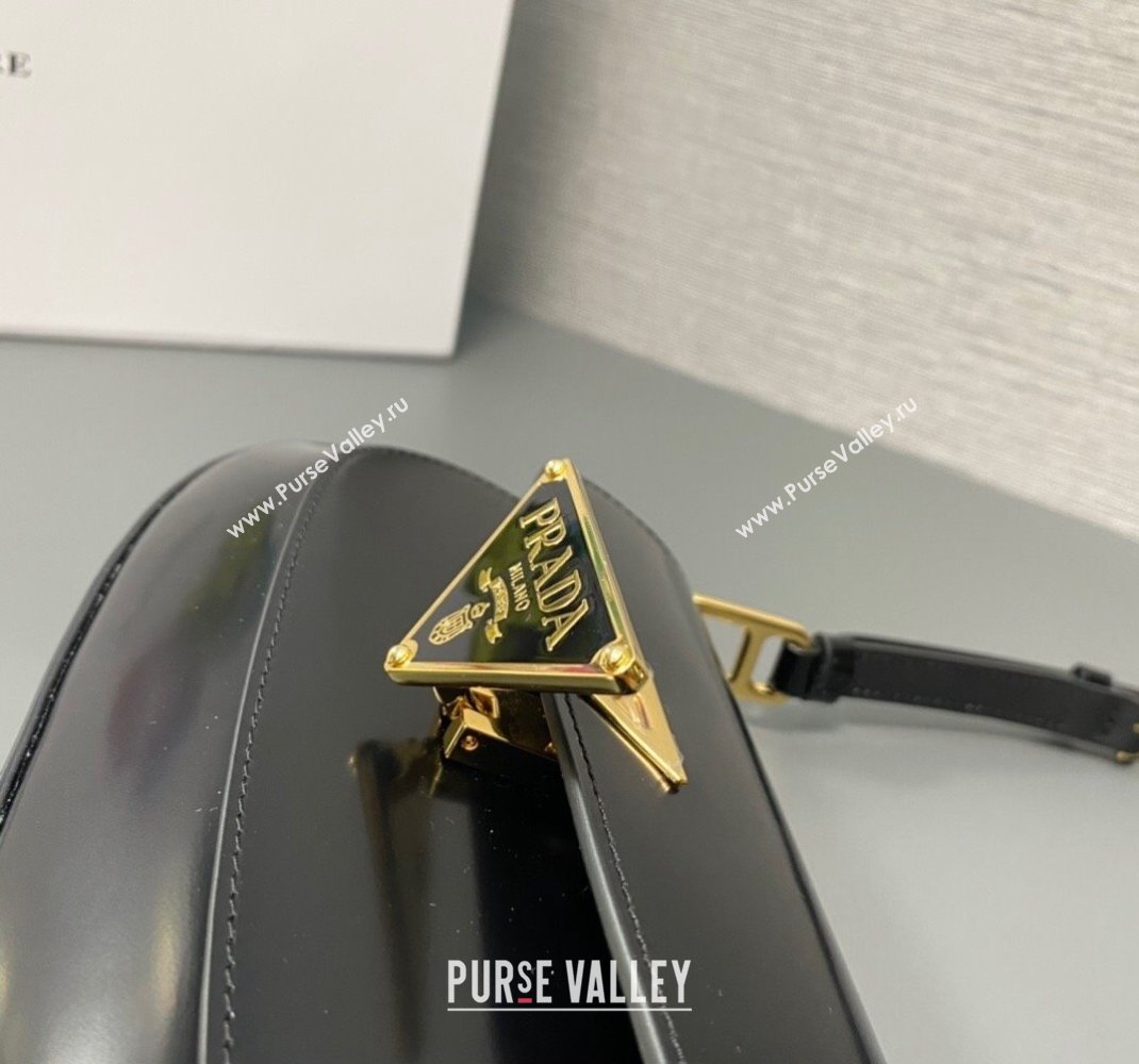 Prada Brushed leather shoulder bag 1BD345 Black 2023 (ziyin-23111608)