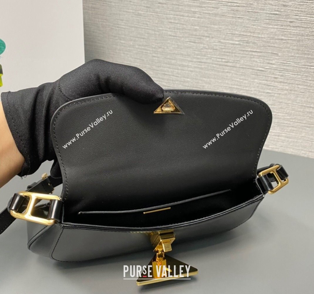 Prada Brushed leather shoulder bag 1BD345 Black 2023 (ziyin-23111608)