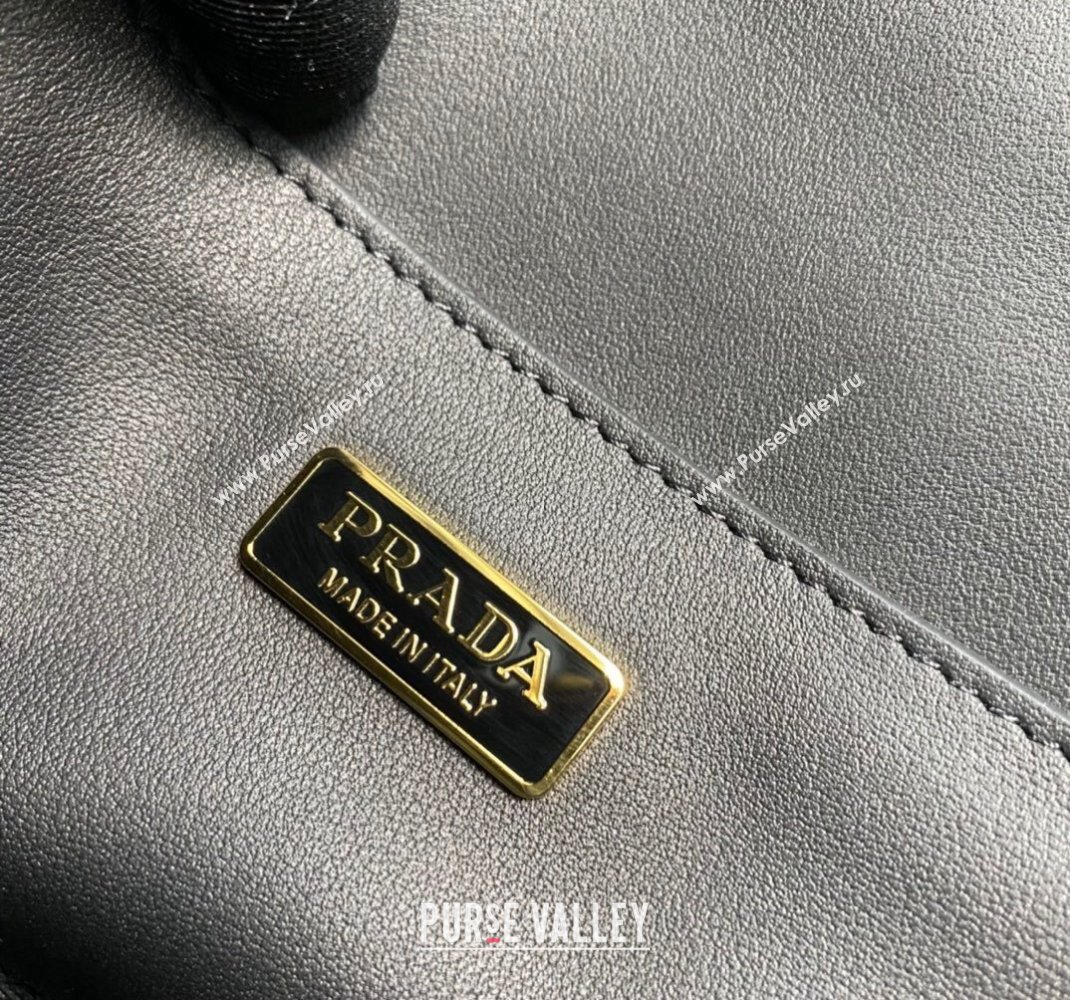 Prada Brushed leather shoulder bag 1BD345 Black 2023 (ziyin-23111608)