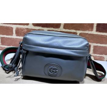 Gucci Shoulder bag with tonal Double G 725696 Leather Gray 2023 (dlh-23111507)