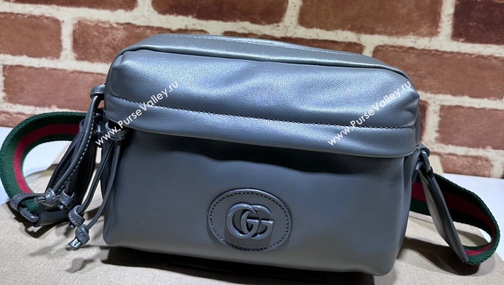 Gucci Shoulder bag with tonal Double G 725696 Leather Gray 2023 (dlh-23111507)