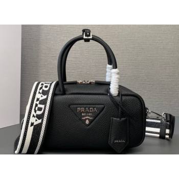 Prada Leather top-handle bag 1BB102 Black 2023 (ziyin-23111610)