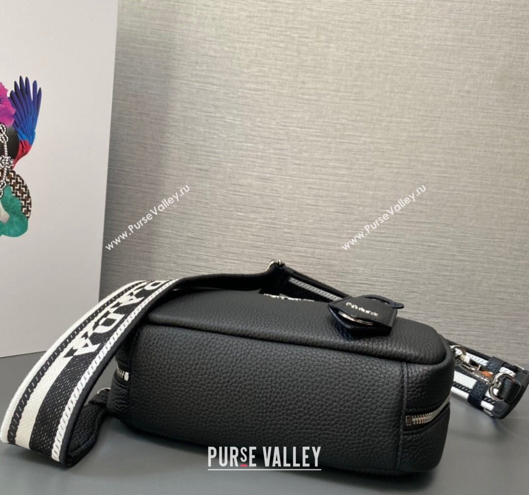 Prada Leather top-handle bag 1BB102 Black 2023 (ziyin-23111610)