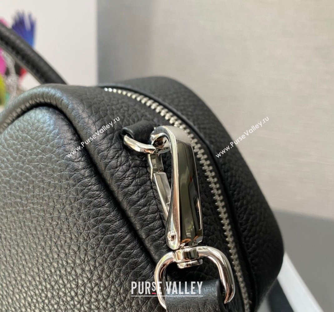 Prada Leather top-handle bag 1BB102 Black 2023 (ziyin-23111610)