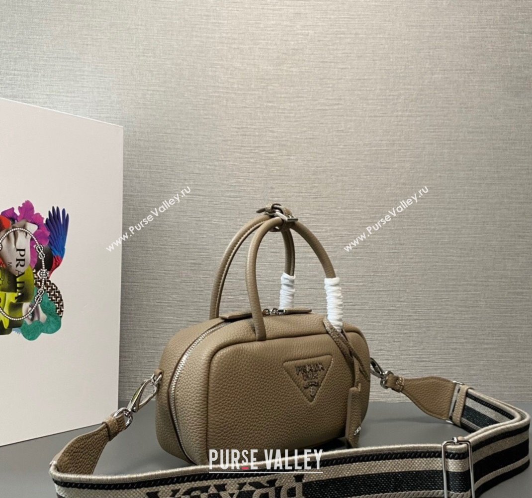 Prada Leather top-handle bag 1BB102 Camel 2023 (ziyin-23111612)