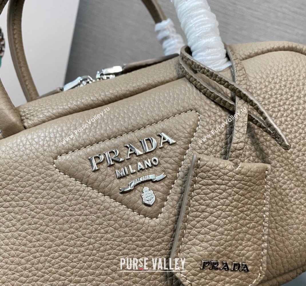 Prada Leather top-handle bag 1BB102 Camel 2023 (ziyin-23111612)