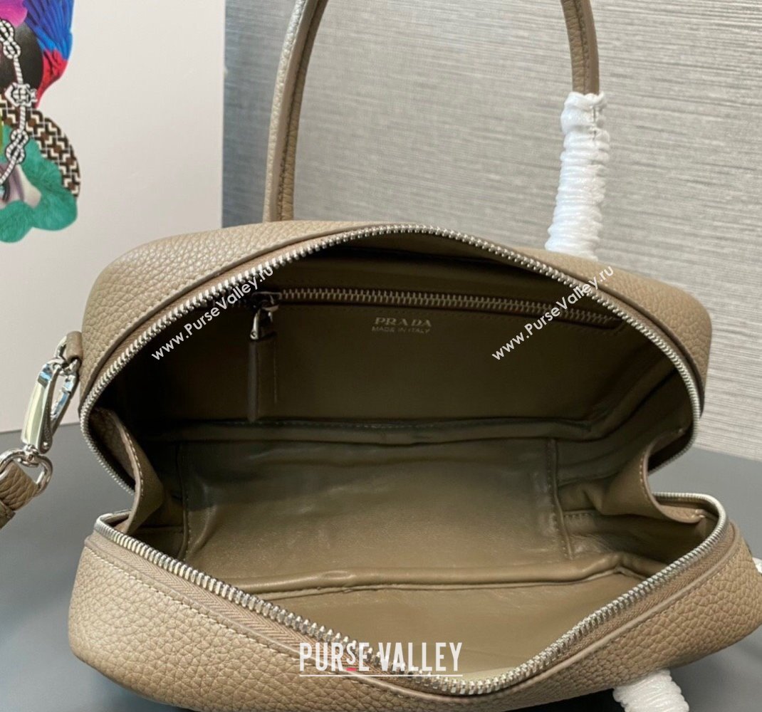 Prada Leather top-handle bag 1BB102 Camel 2023 (ziyin-23111612)