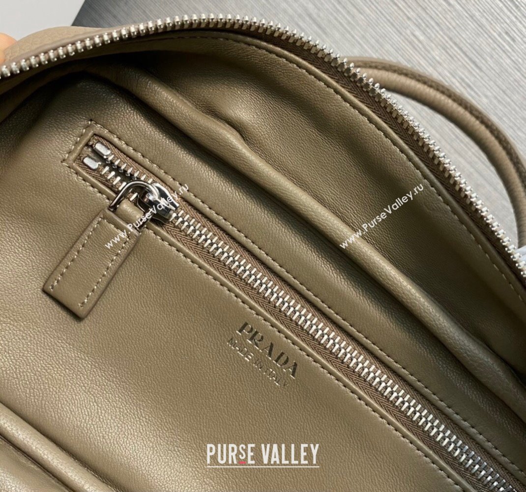 Prada Leather top-handle bag 1BB102 Camel 2023 (ziyin-23111612)