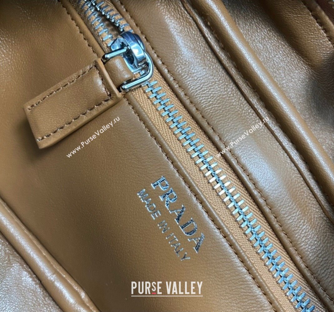 Prada Leather top-handle bag 1BB102 Brown 2023 (ziyin-23111613)