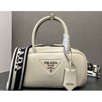 Prada Leather top-handle bag 1BB102 White 2023 (ziyin-23111611)