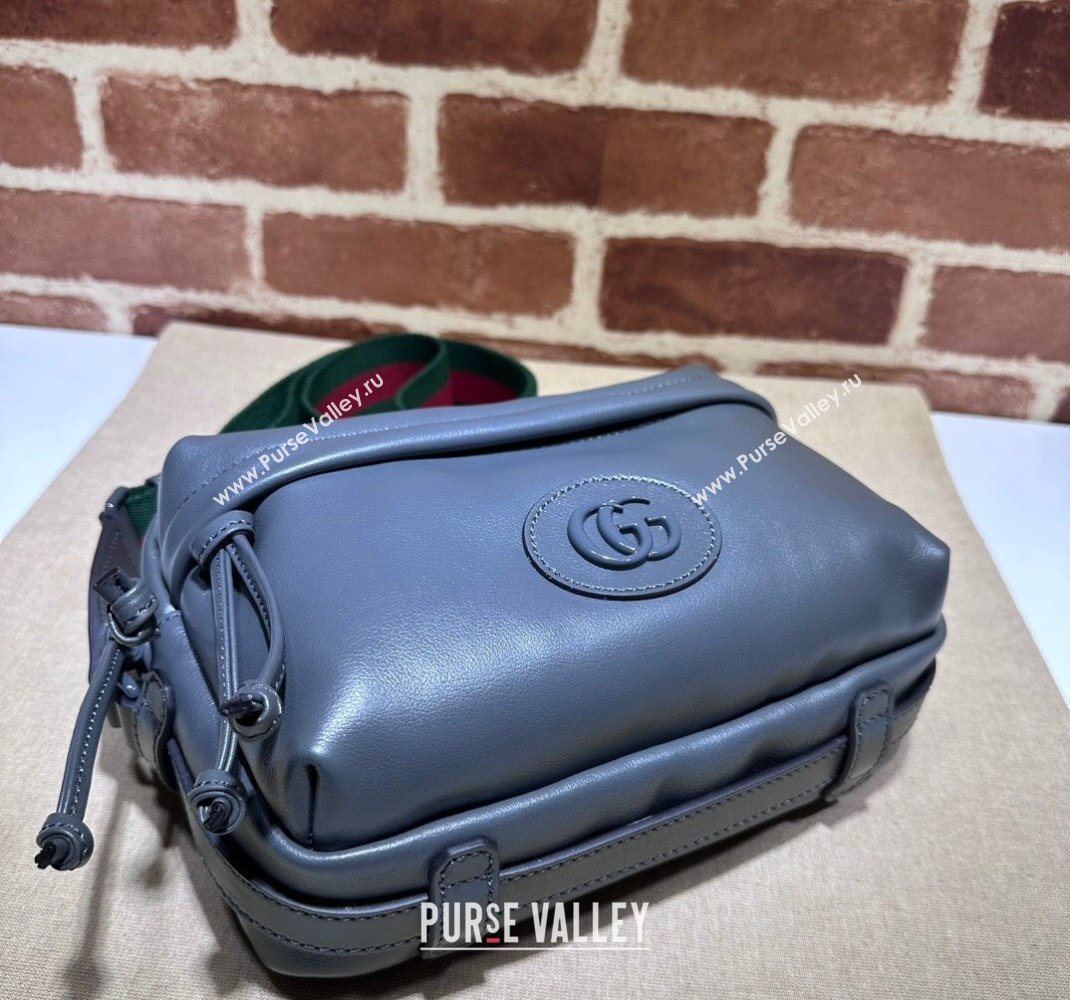 Gucci Shoulder bag with tonal Double G 725696 Leather Gray 2023 (dlh-23111507)