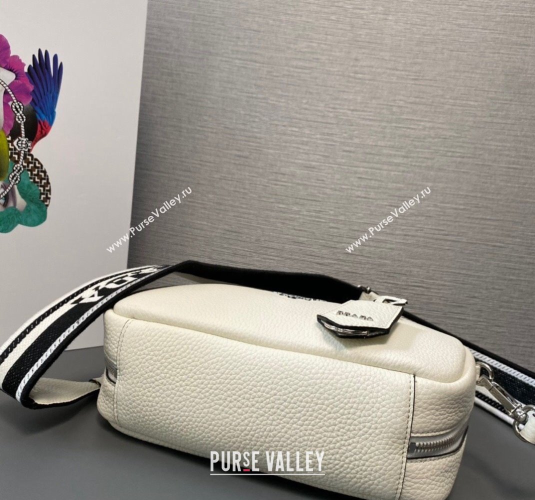 Prada Leather top-handle bag 1BB102 White 2023 (ziyin-23111611)