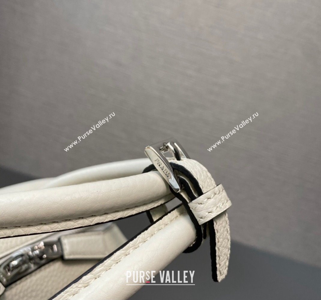 Prada Leather top-handle bag 1BB102 White 2023 (ziyin-23111611)