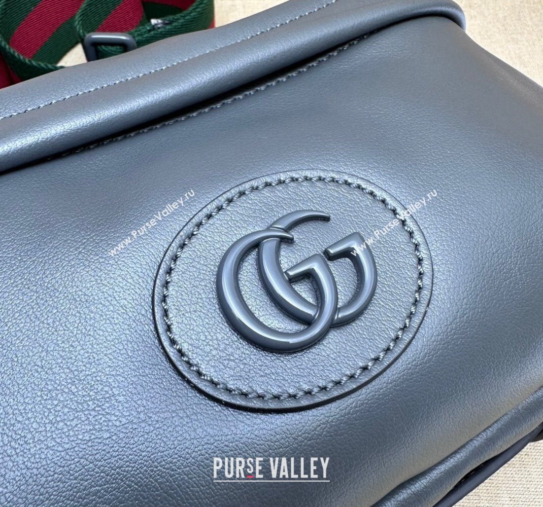 Gucci Shoulder bag with tonal Double G 725696 Leather Gray 2023 (dlh-23111507)