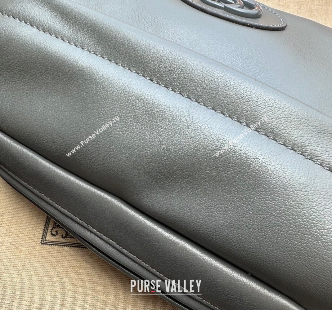 Gucci Shoulder bag with tonal Double G 725696 Leather Gray 2023 (dlh-23111507)