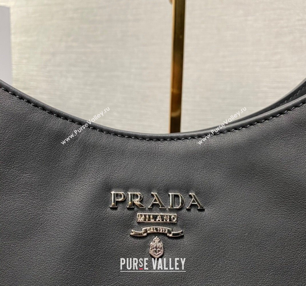 Prada Soft Calfskin Leather Chain Tote Bag 1BA638 Black 2023 (ziyin-23111614)