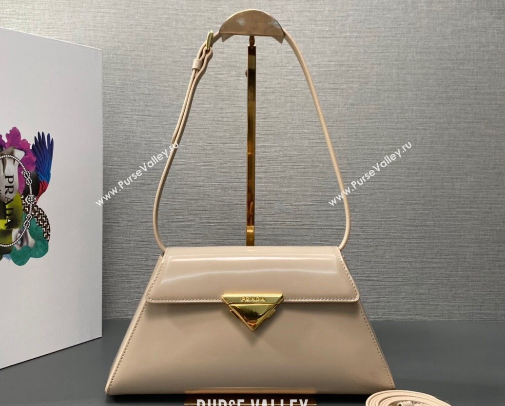 Prada Medium brushed leather handbag 1BD343 Beige 2023 (ziyin-23111618)