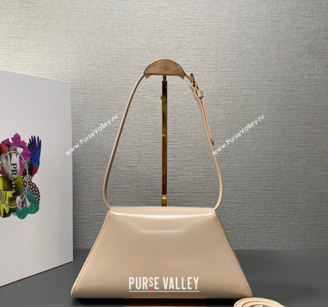 Prada Medium brushed leather handbag 1BD343 Beige 2023 (ziyin-23111618)