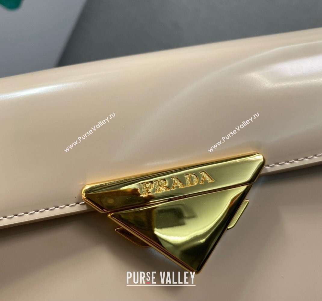 Prada Medium brushed leather handbag 1BD343 Beige 2023 (ziyin-23111618)