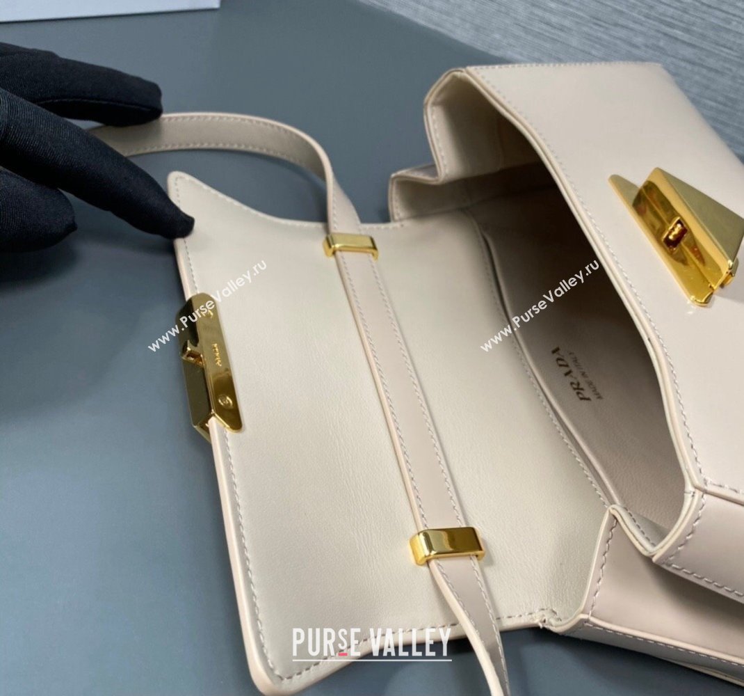 Prada Medium brushed leather handbag 1BD343 Beige 2023 (ziyin-23111618)