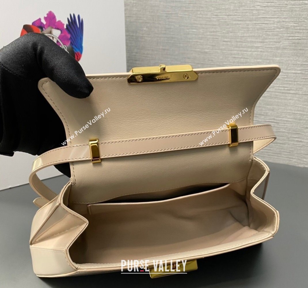 Prada Medium brushed leather handbag 1BD343 Beige 2023 (ziyin-23111618)