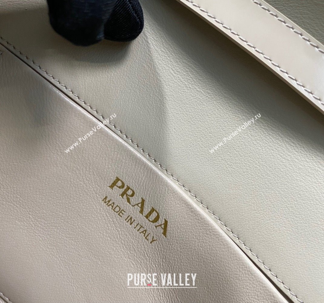 Prada Medium brushed leather handbag 1BD343 Beige 2023 (ziyin-23111618)
