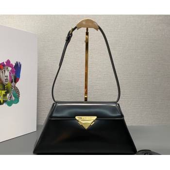 Prada Medium brushed leather handbag 1BD343 Black 2023 (ziyin-23111616)