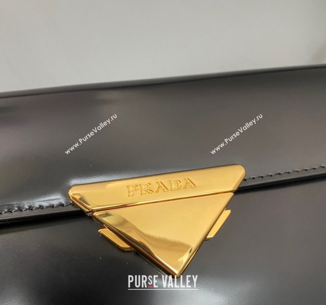 Prada Medium brushed leather handbag 1BD343 Black 2023 (ziyin-23111616)