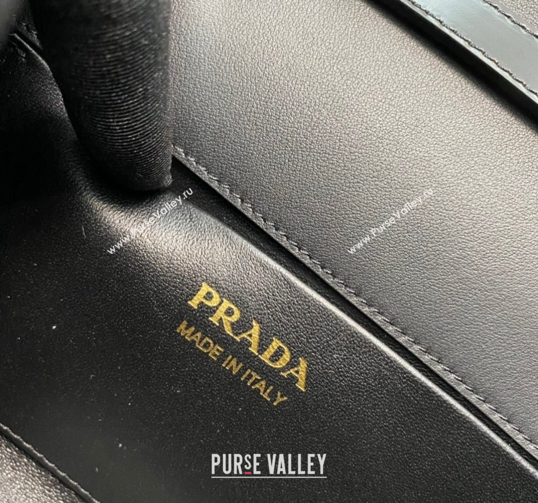 Prada Medium brushed leather handbag 1BD343 Black 2023 (ziyin-23111616)