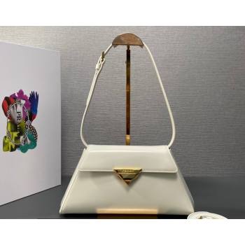 Prada Medium brushed leather handbag 1BD343 White 2023 (ziyin-23111617)