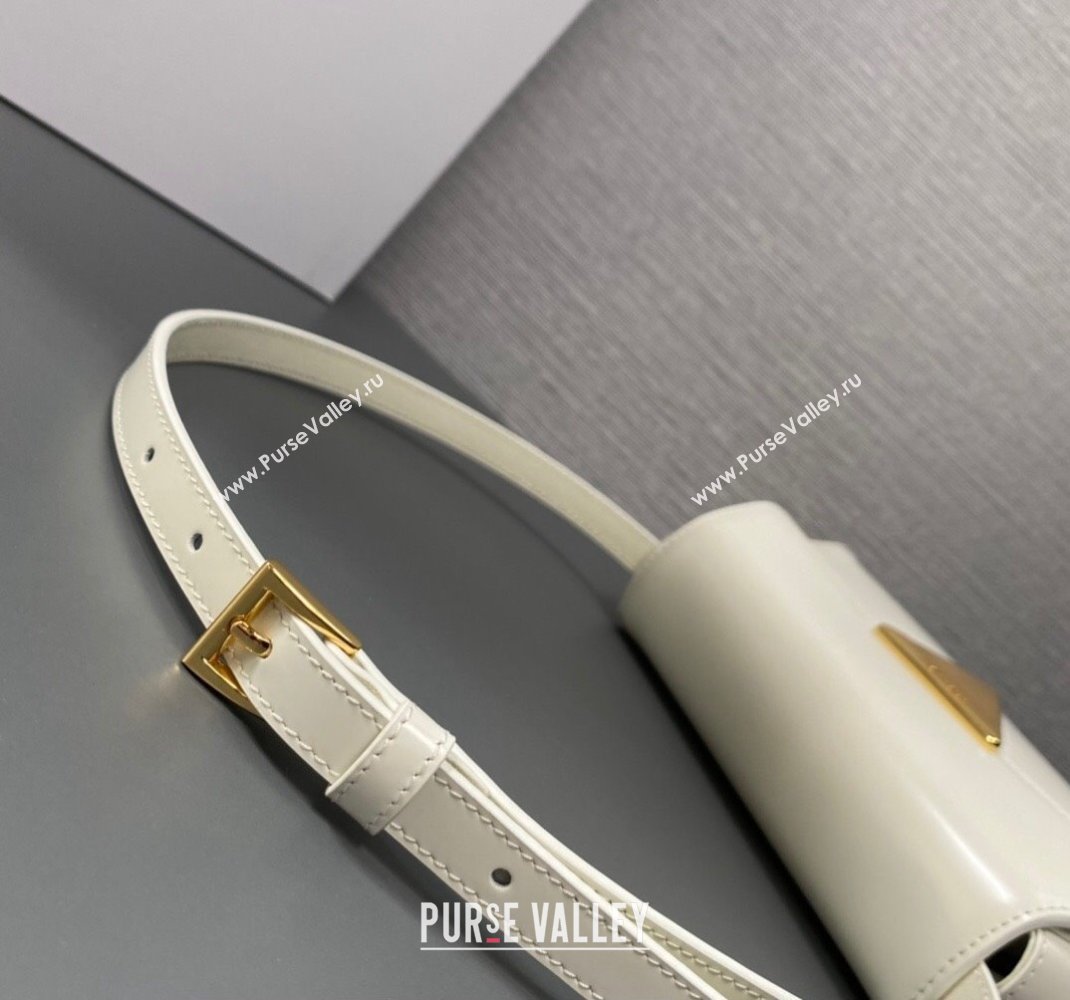 Prada Medium brushed leather handbag 1BD343 White 2023 (ziyin-23111617)