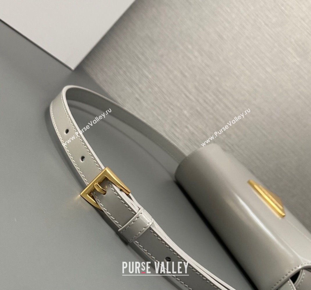 Prada Medium brushed leather handbag 1BD343 Gray 2023 (ziyin-23111619)