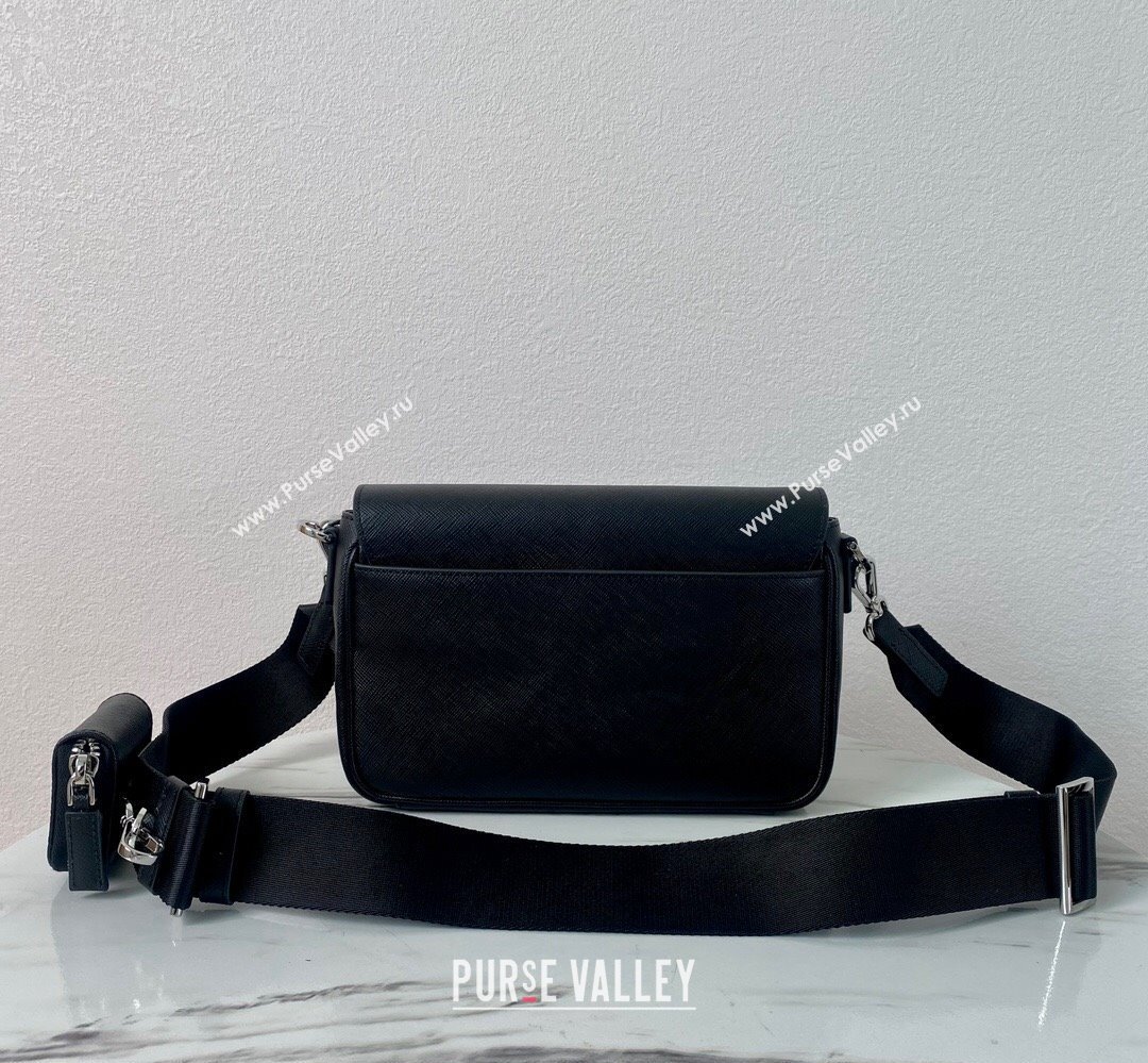 Prada Saffiano leather shoulder bag 2VD059 Black 2023 (ziyin-23111505)