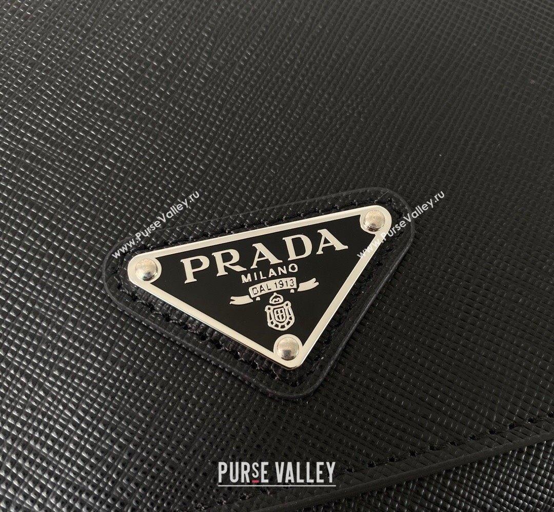 Prada Saffiano leather shoulder bag 2VD059 Black 2023 (ziyin-23111505)