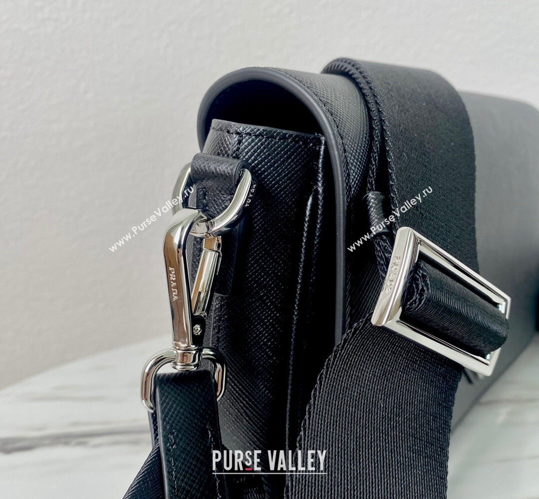 Prada Saffiano leather shoulder bag 2VD059 Black 2023 (ziyin-23111505)