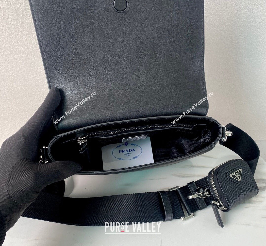 Prada Saffiano leather shoulder bag 2VD059 Black 2023 (ziyin-23111505)