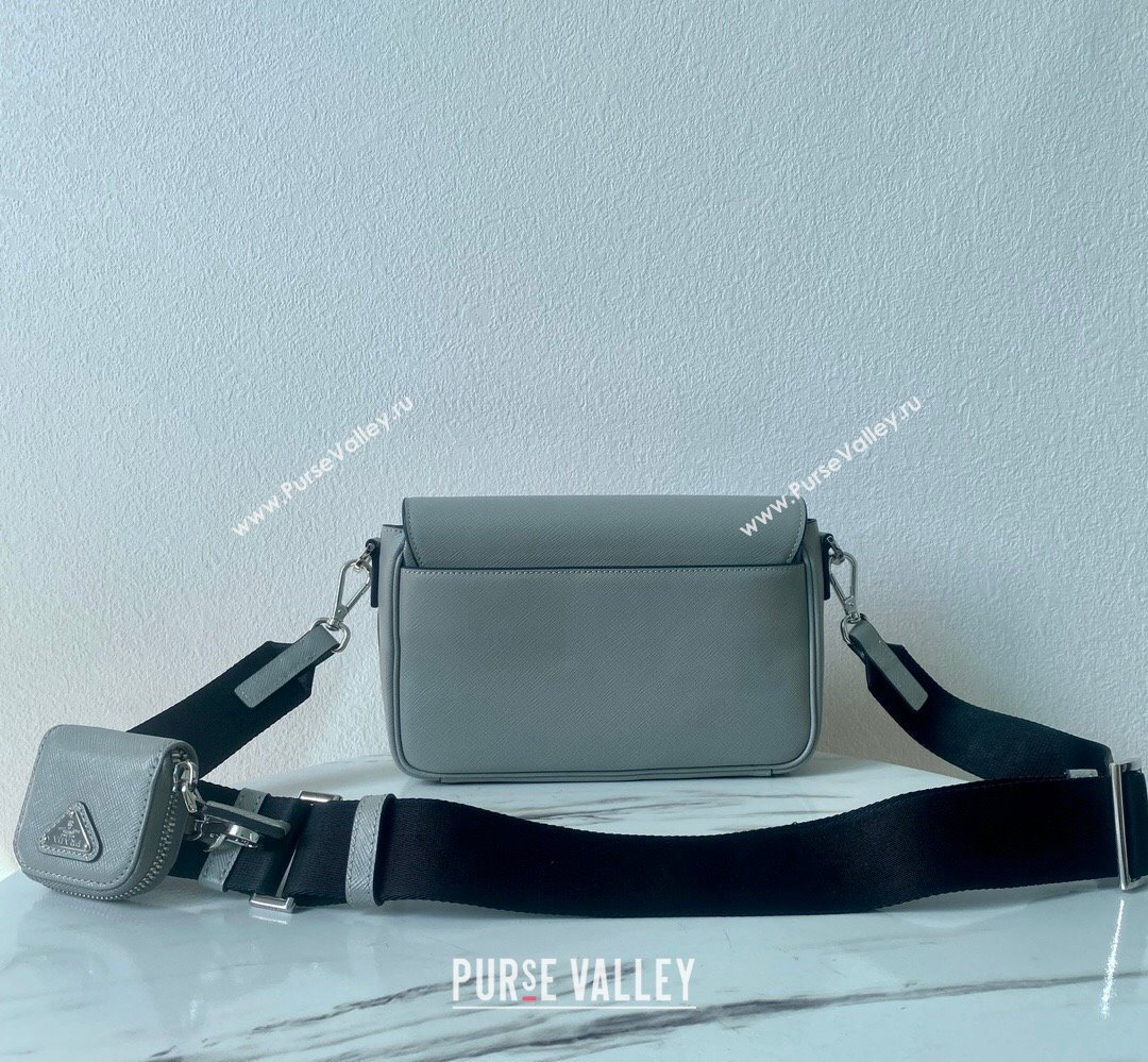 Prada Saffiano leather shoulder bag 2VD059 Gray 2023 (ziyin-23111506)