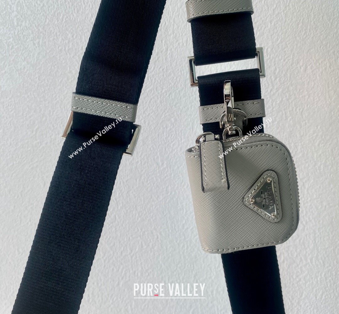 Prada Saffiano leather shoulder bag 2VD059 Gray 2023 (ziyin-23111506)