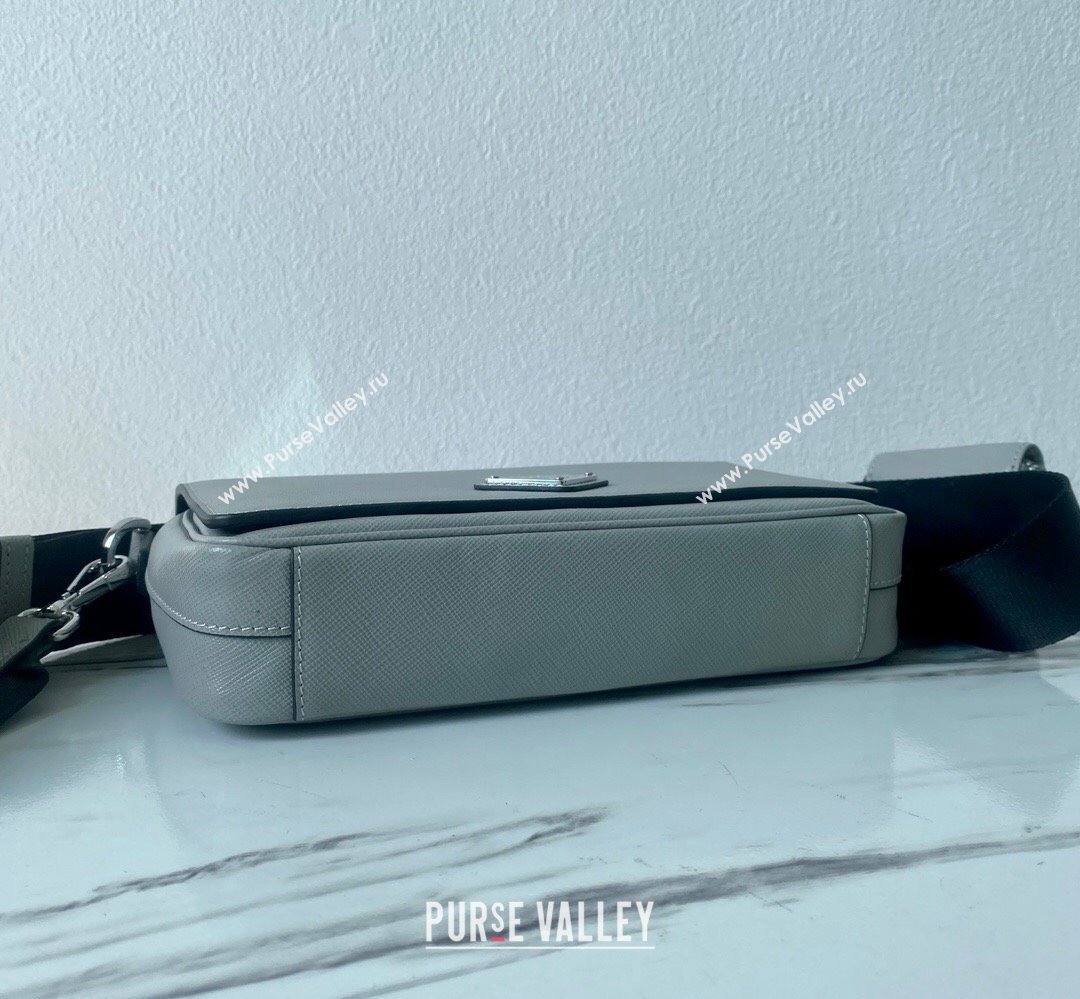 Prada Saffiano leather shoulder bag 2VD059 Gray 2023 (ziyin-23111506)