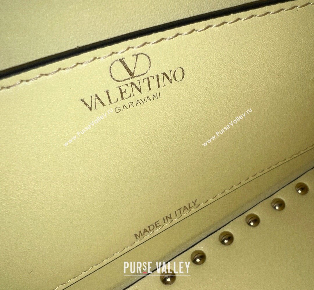 Valentino Rockstud E/W calfskin Small handbag Yellow 2023 (xinyidai-23111619)