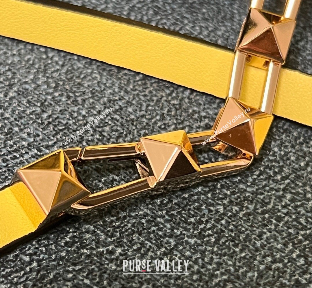 Valentino Rockstud E/W calfskin Small handbag Yellow 2023 (xinyidai-23111619)