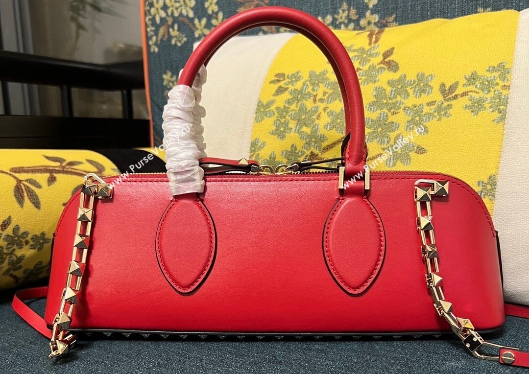 Valentino Rockstud E/W calfskin Small handbag Red 2023 (xinyidai-23111615)