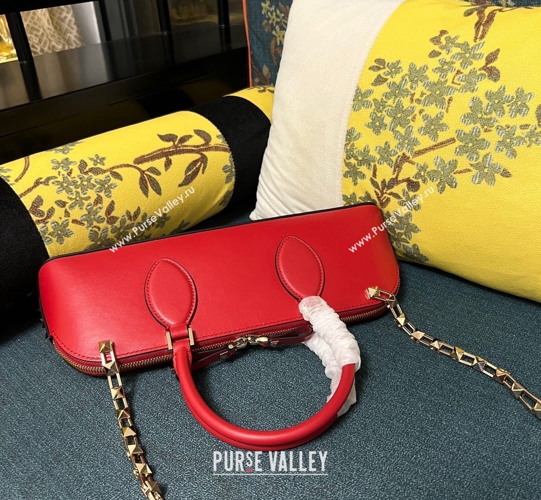 Valentino Rockstud E/W calfskin Small handbag Red 2023 (xinyidai-23111615)