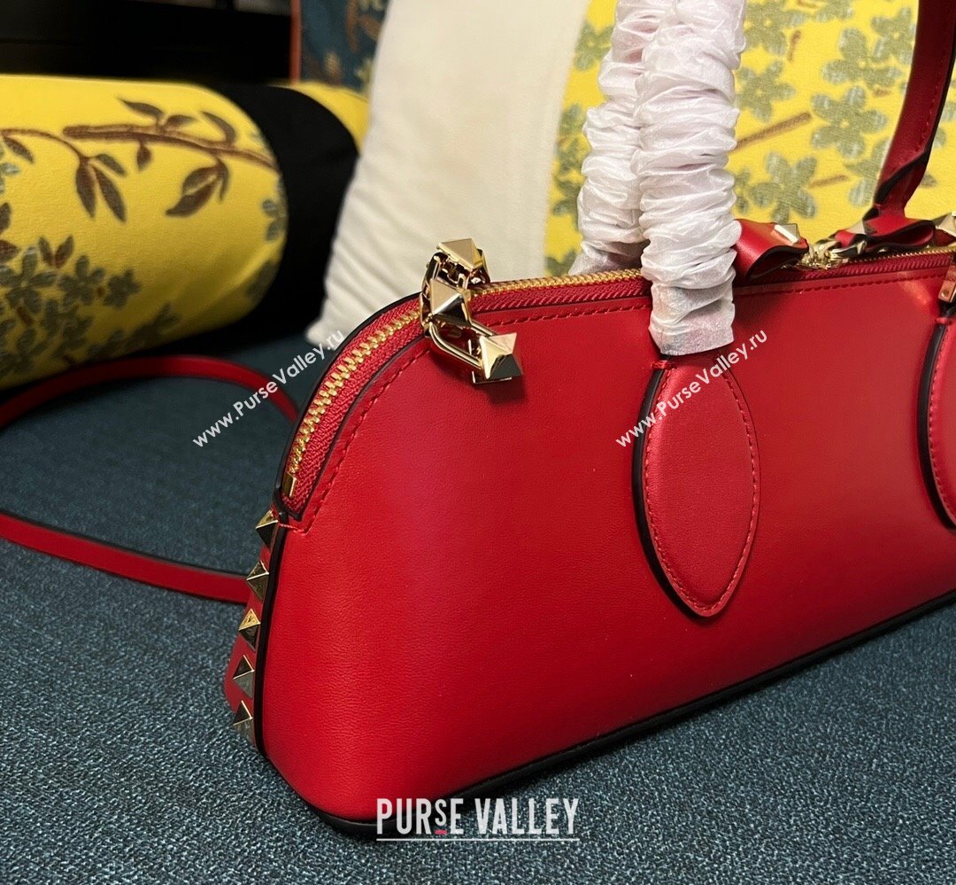 Valentino Rockstud E/W calfskin Small handbag Red 2023 (xinyidai-23111615)