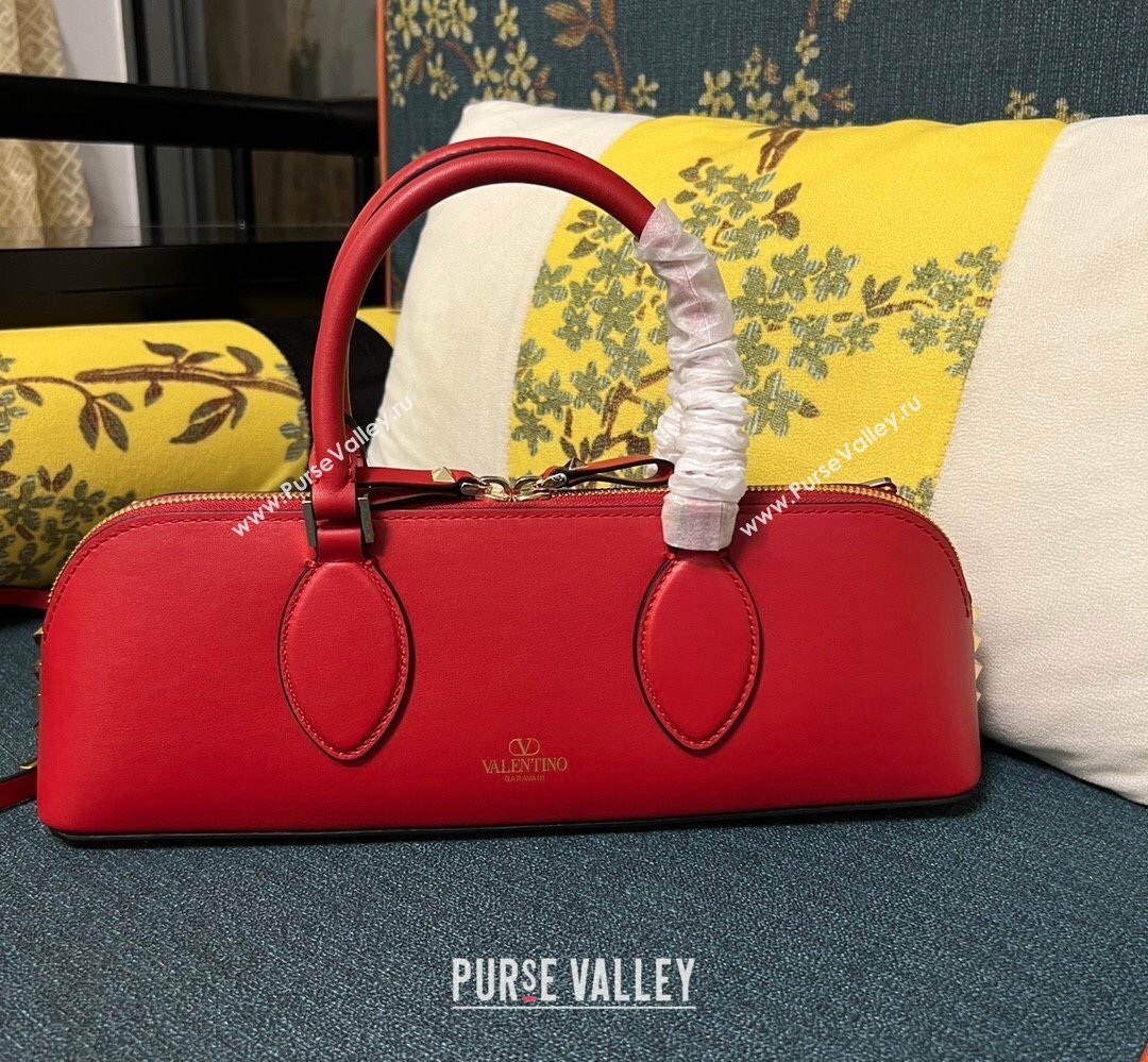 Valentino Rockstud E/W calfskin Small handbag Red 2023 (xinyidai-23111615)